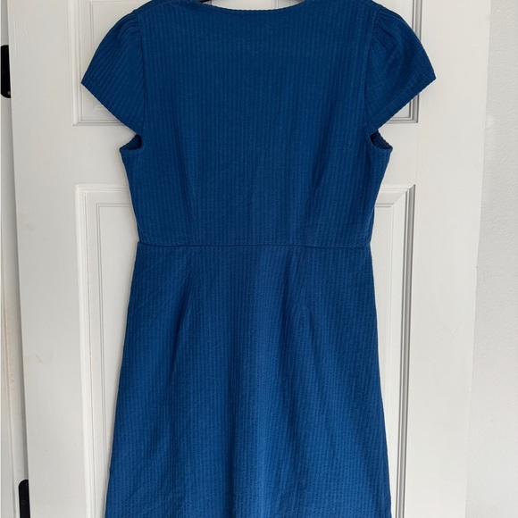 BODEN Womens Seersucker Jersey Tea Dress 8r Blue Jersey Cotton Cap Sleeve D0727 - Picture 8 of 8
